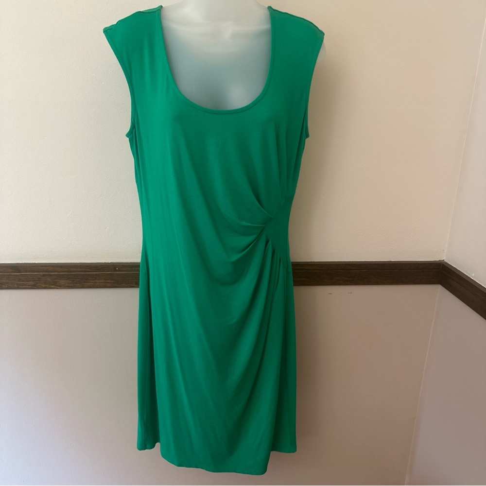 Ann Taylor Green Ruched Sheath Dress